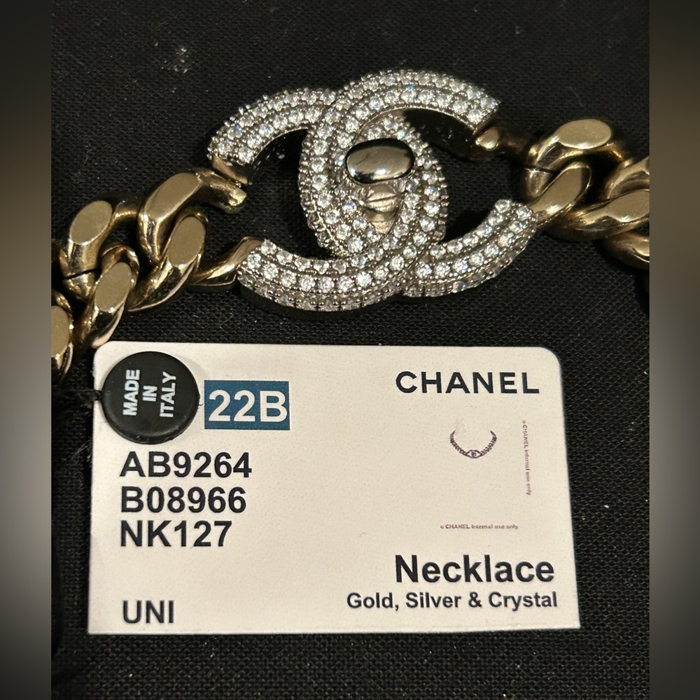 Chanel turnlock choker with crystals